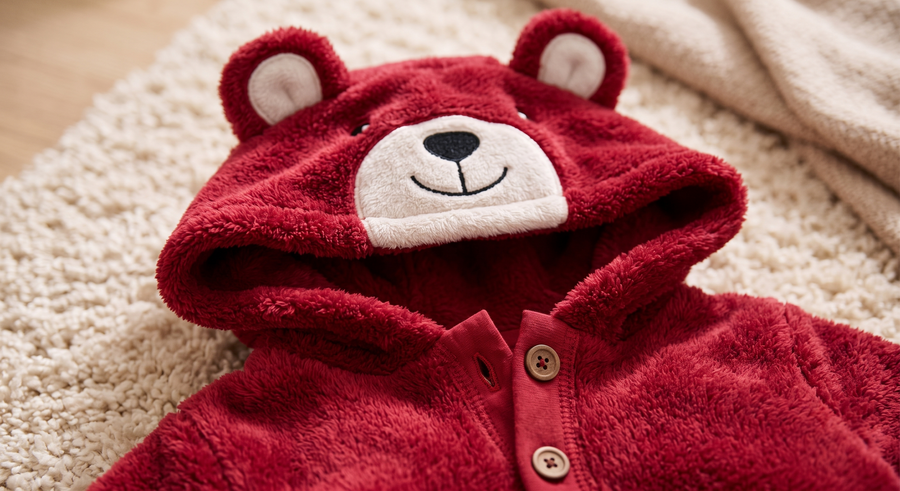 TEDDY BEAR ONESIE – Kuschel-Fleece-Overall für Kleinkinder