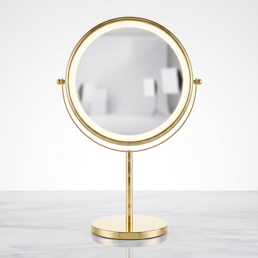 Tragbarer Doppelseitiger Tischspiegel – Personalisiertes Rundes Design