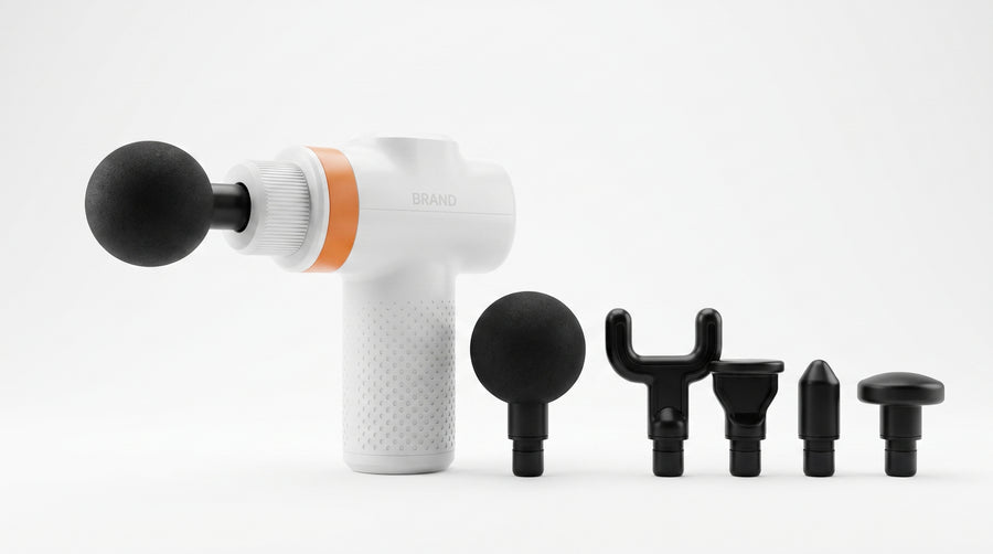 Multifunktionale Faszien-Massagepistole mit mehreren Aufsätzen – Profi-Muskelstimulator