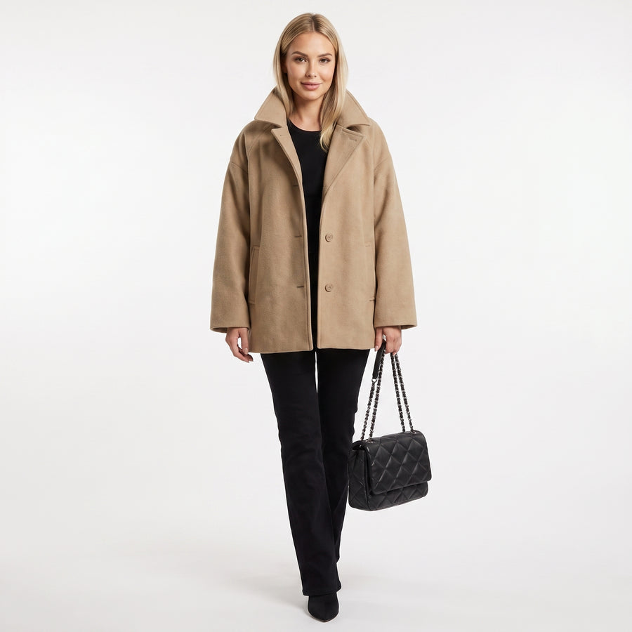 WINTER ESSENTIAL – Eleganter Wollmantel, winddicht & locker
