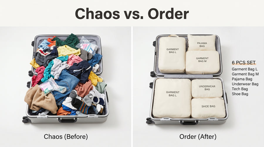 PACK SMART – 6-teiliges Packwürfel-Set für Koffer & Reisen