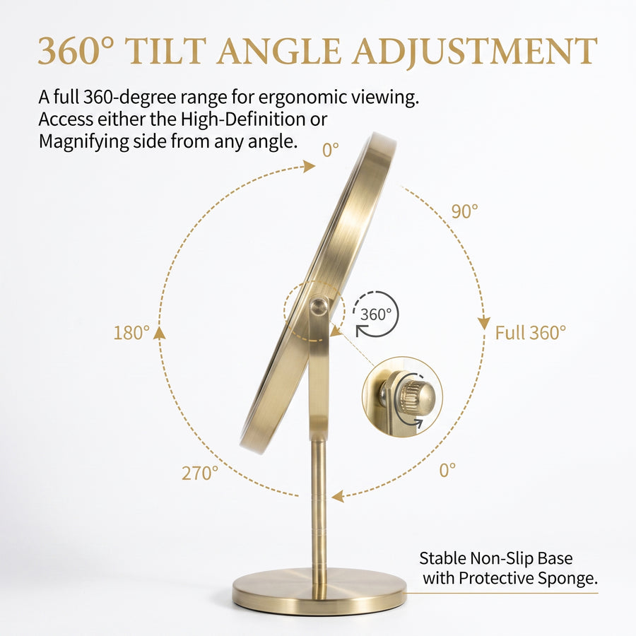 Tragbarer Doppelseitiger Tischspiegel – Personalisiertes Rundes Design