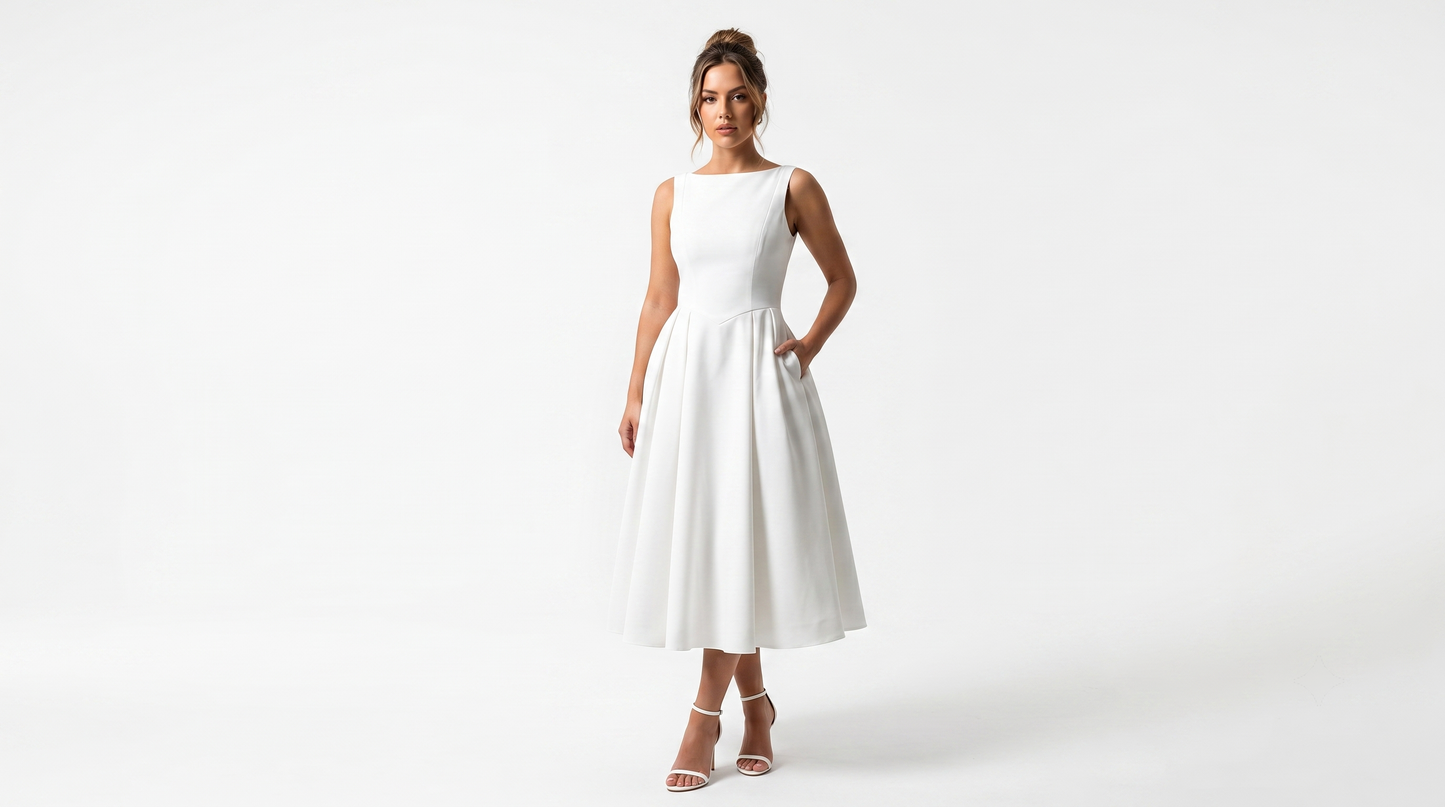 Elegantes Weißes Kleid für Hochzeiten & Events