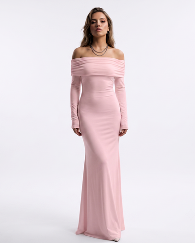 OFF-SHOULDER ELEGANCE – Maxikleid mit trägerfreiem Schnitt