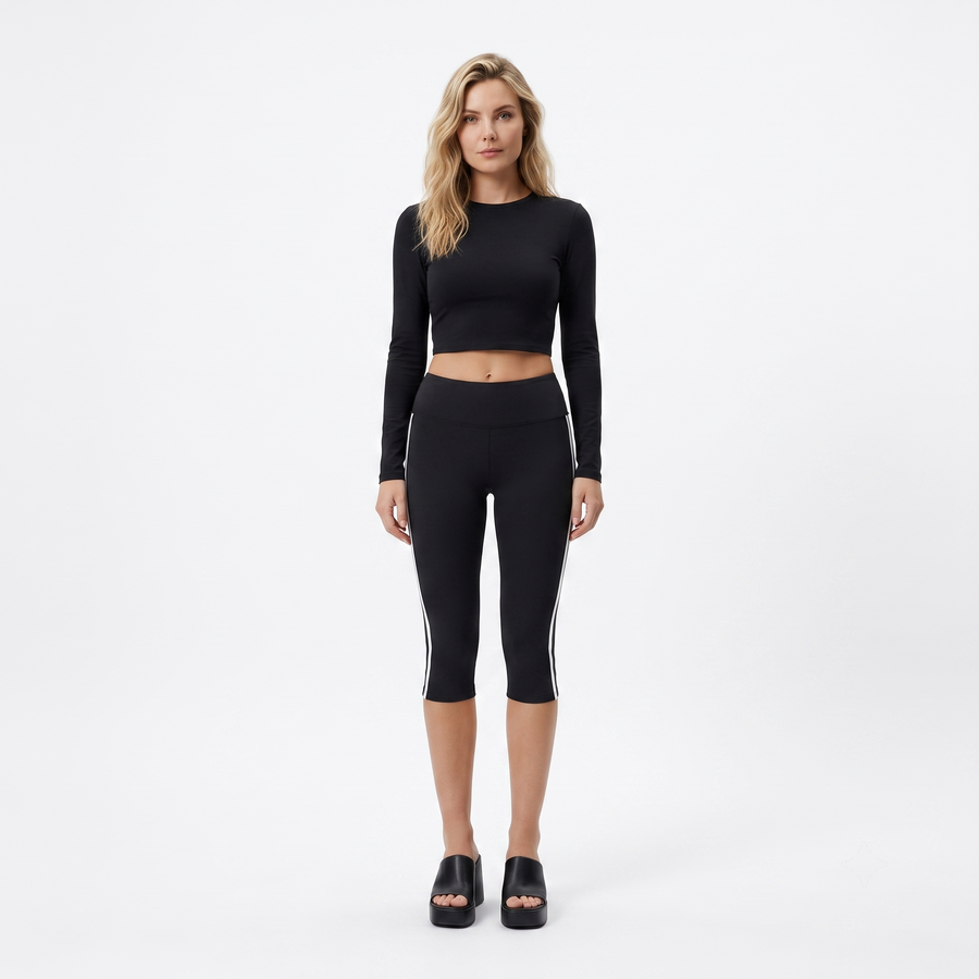ACTIVE CAPRI – High-Waist 3/4 Leggings mit Seitenstreifen