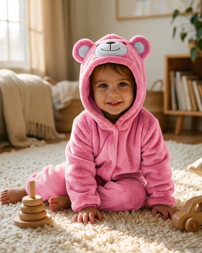 TEDDY BEAR ONESIE – Kuschel-Fleece-Overall für Kleinkinder