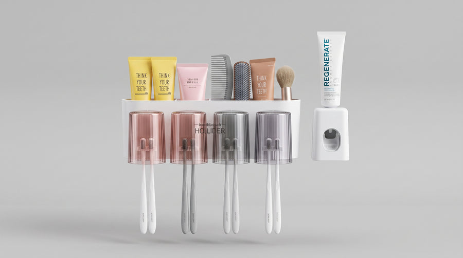 BATH ORGANIZER – Zahnbürsten- & Becherhalter, wandmontiert