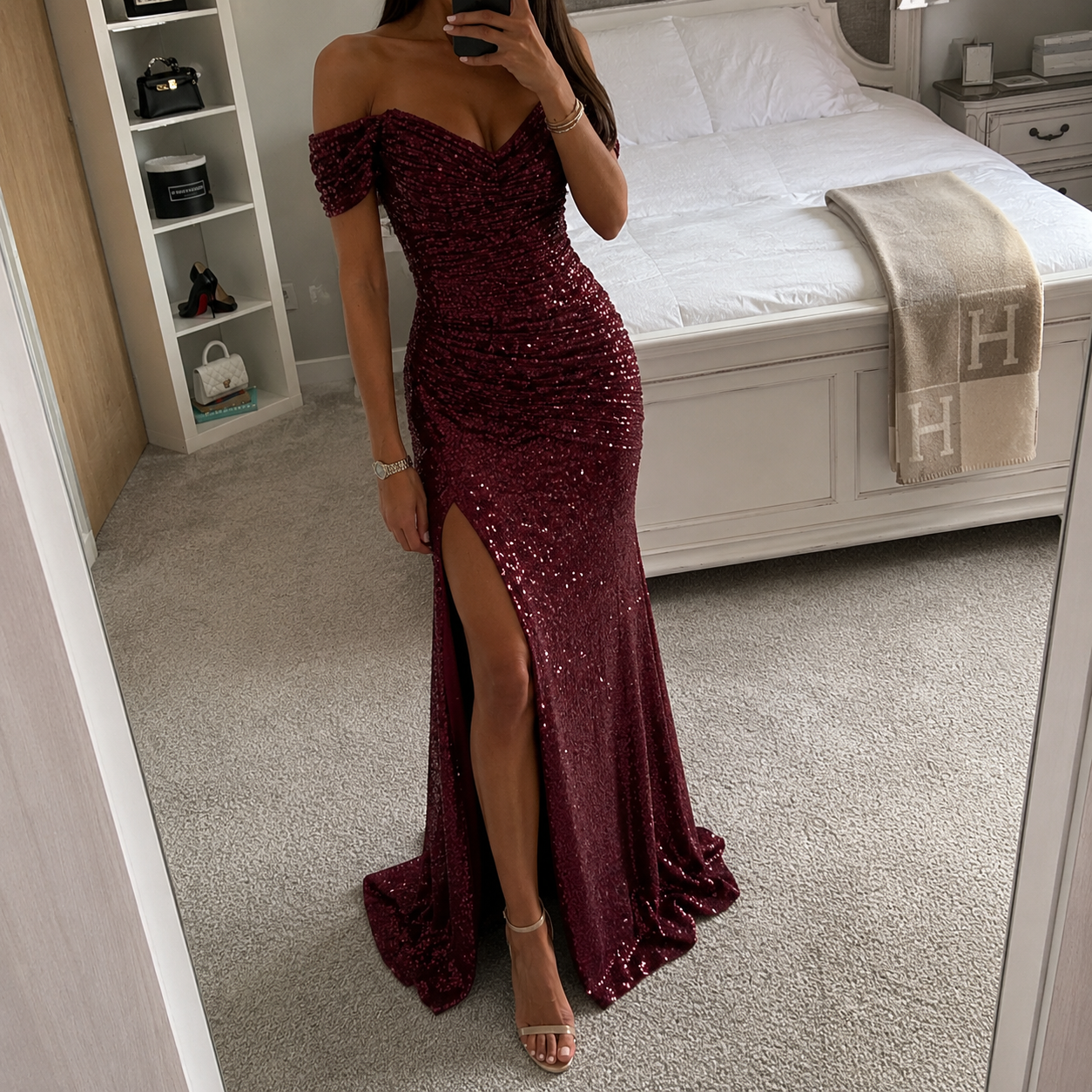 Pinkes Glitzerkleid – Elegantes Partykleid für Damen
