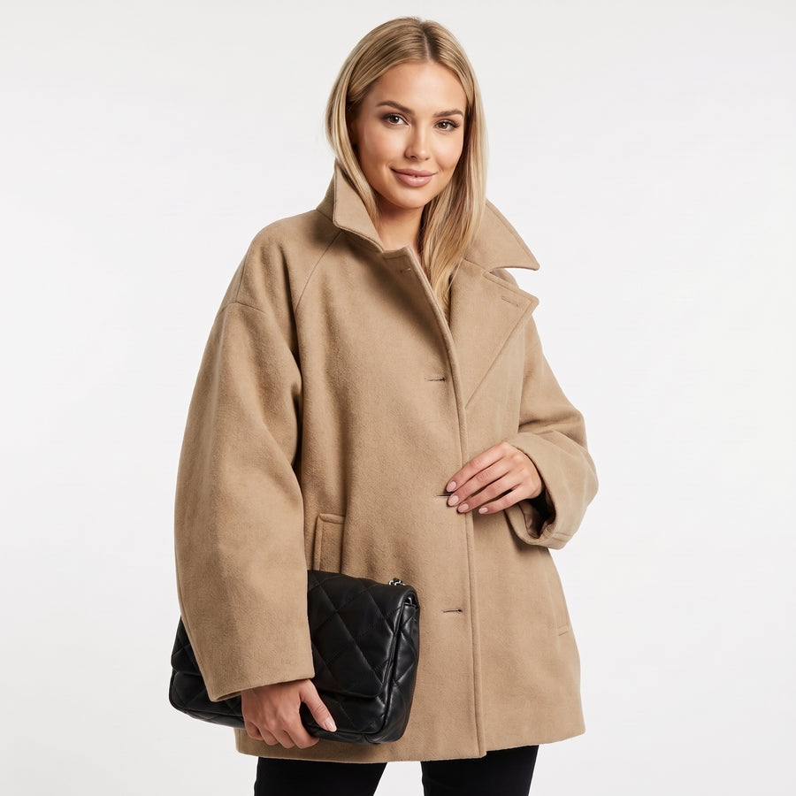 WINTER ESSENTIAL – Eleganter Wollmantel, winddicht & locker