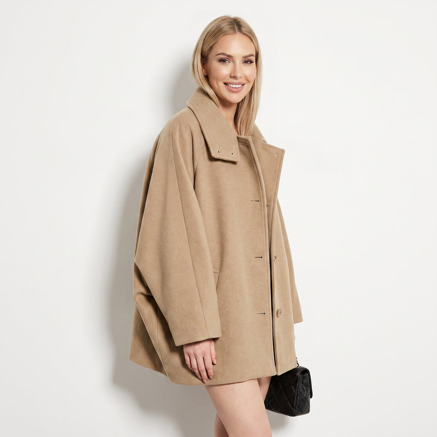 WINTER ESSENTIAL – Eleganter Wollmantel, winddicht & locker