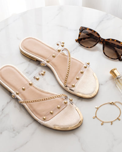 STUD SANDALS – Strand-Pantoletten mit Nieten, auch in Übergrößen