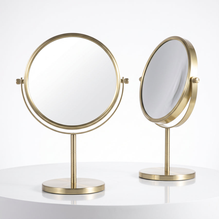 Tragbarer Doppelseitiger Tischspiegel – Personalisiertes Rundes Design