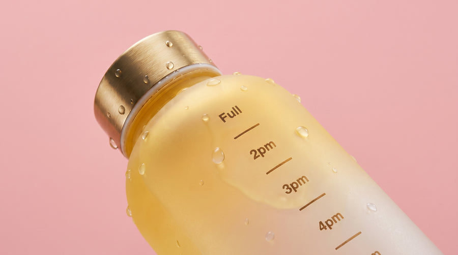 HYDRO FLOW – Sportflasche mit Farbverlauf & Zeitmarkierung, 1L