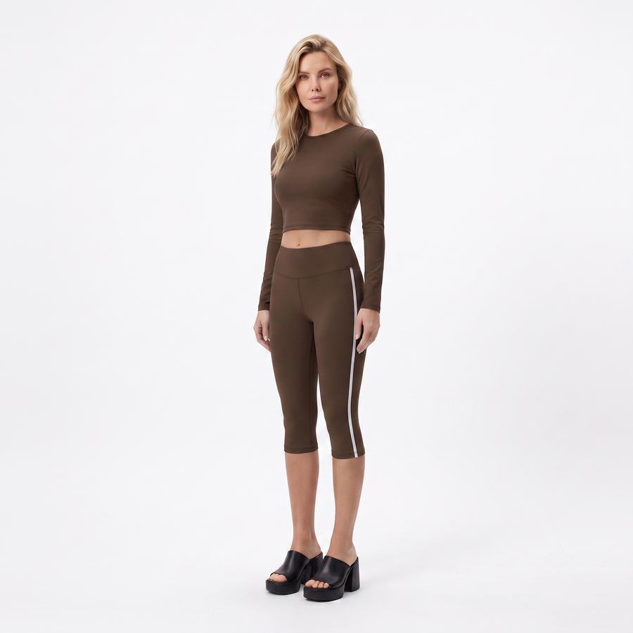 ACTIVE CAPRI – High-Waist 3/4 Leggings mit Seitenstreifen